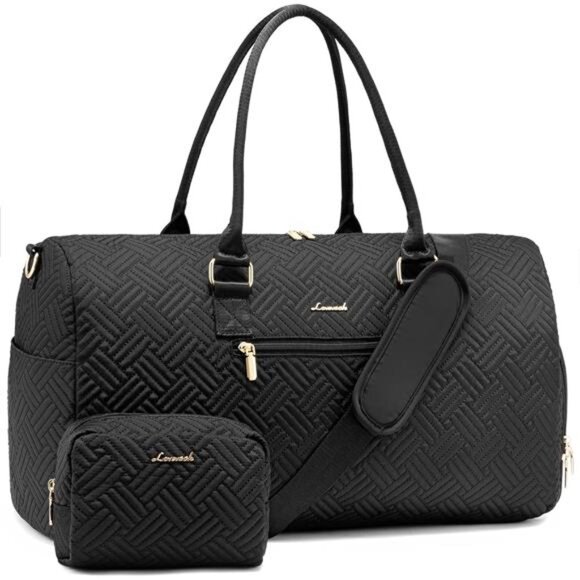 Duffle Bag with Shoe Compartment, Black2 - Picture 1 of 6